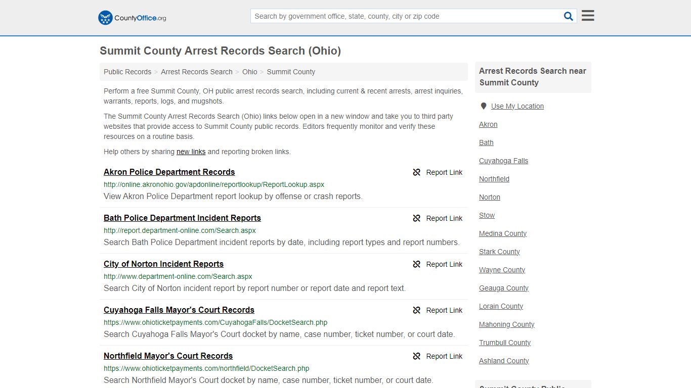 Arrest Records Search - Summit County, OH (Arrests & Mugshots)